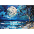 Moonlit ocean artwork