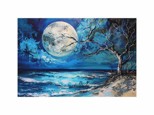 Moonlit ocean artwork