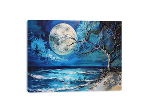 Moonlit ocean artwork
