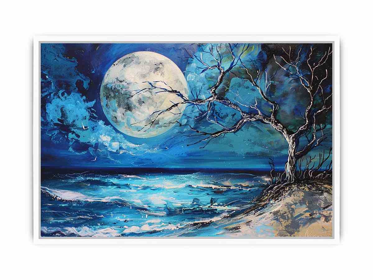 Moonlit ocean artwork
