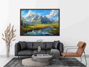Colorful mountain valley painting