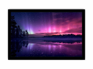 Aurora reflection above lake