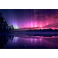 Aurora reflection above lake