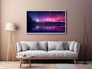 Aurora reflection above lake