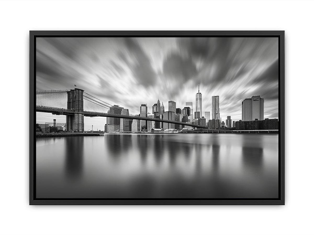 Black and white city skyline