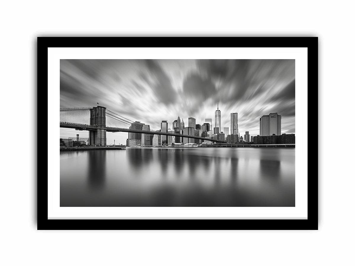 Black and white city skyline