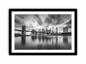 Black and white city skyline