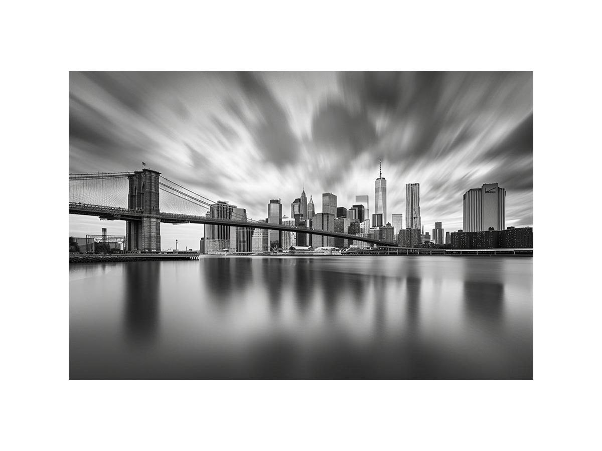 Black and white city skyline