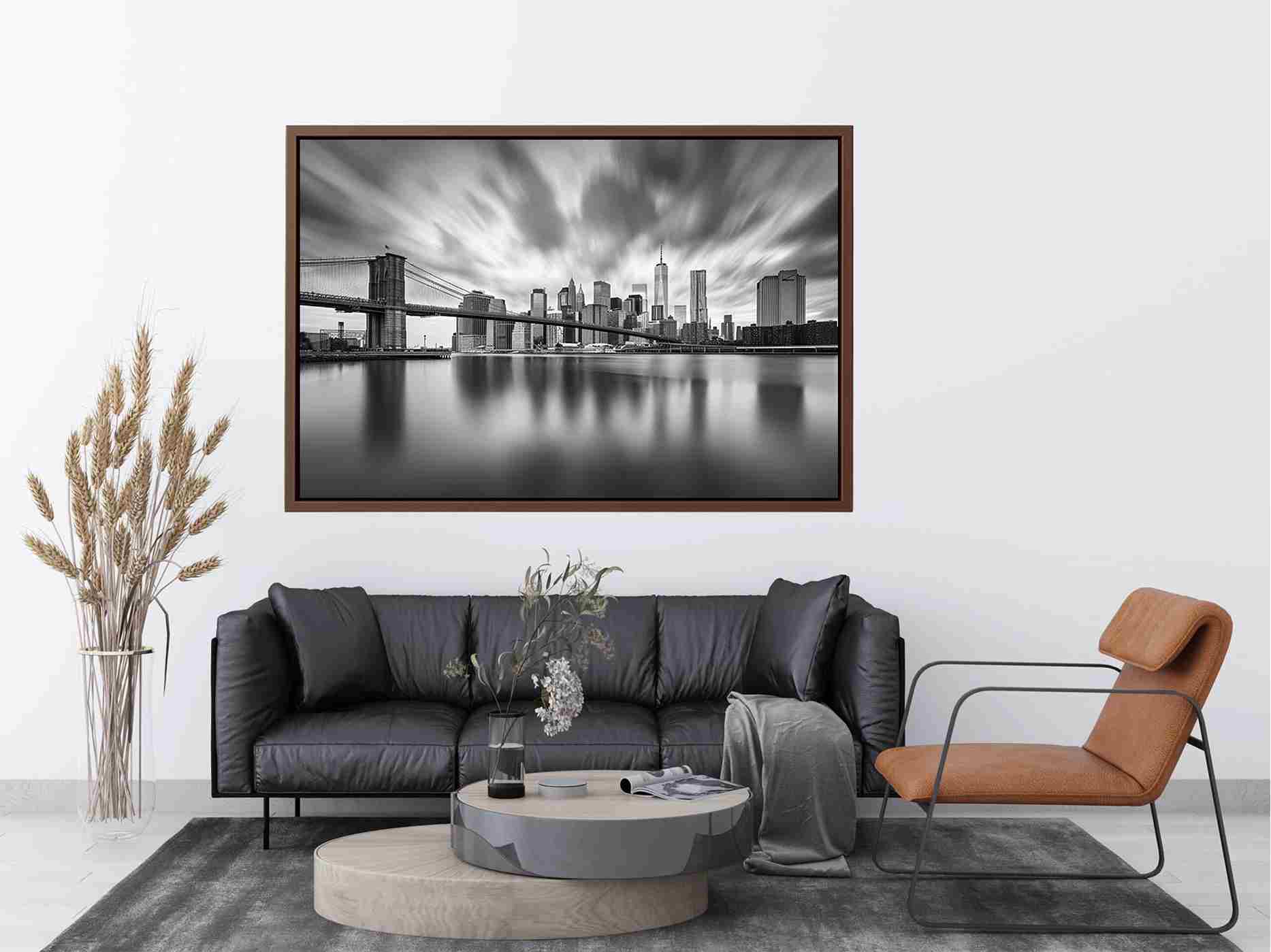 Black and white city skyline