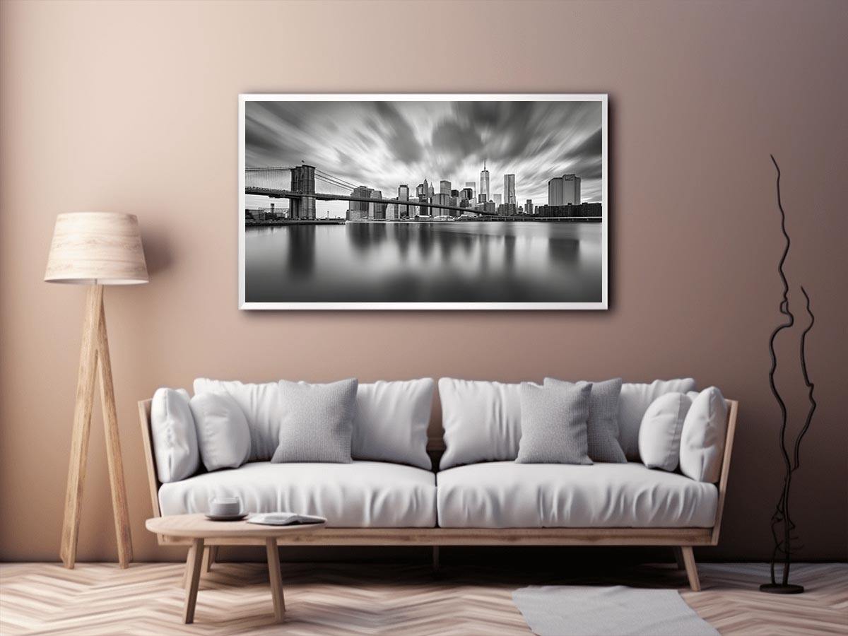 Black and white city skyline
