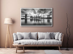Black and white city skyline