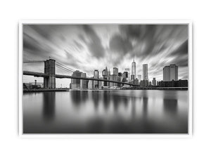 Black and white city skyline