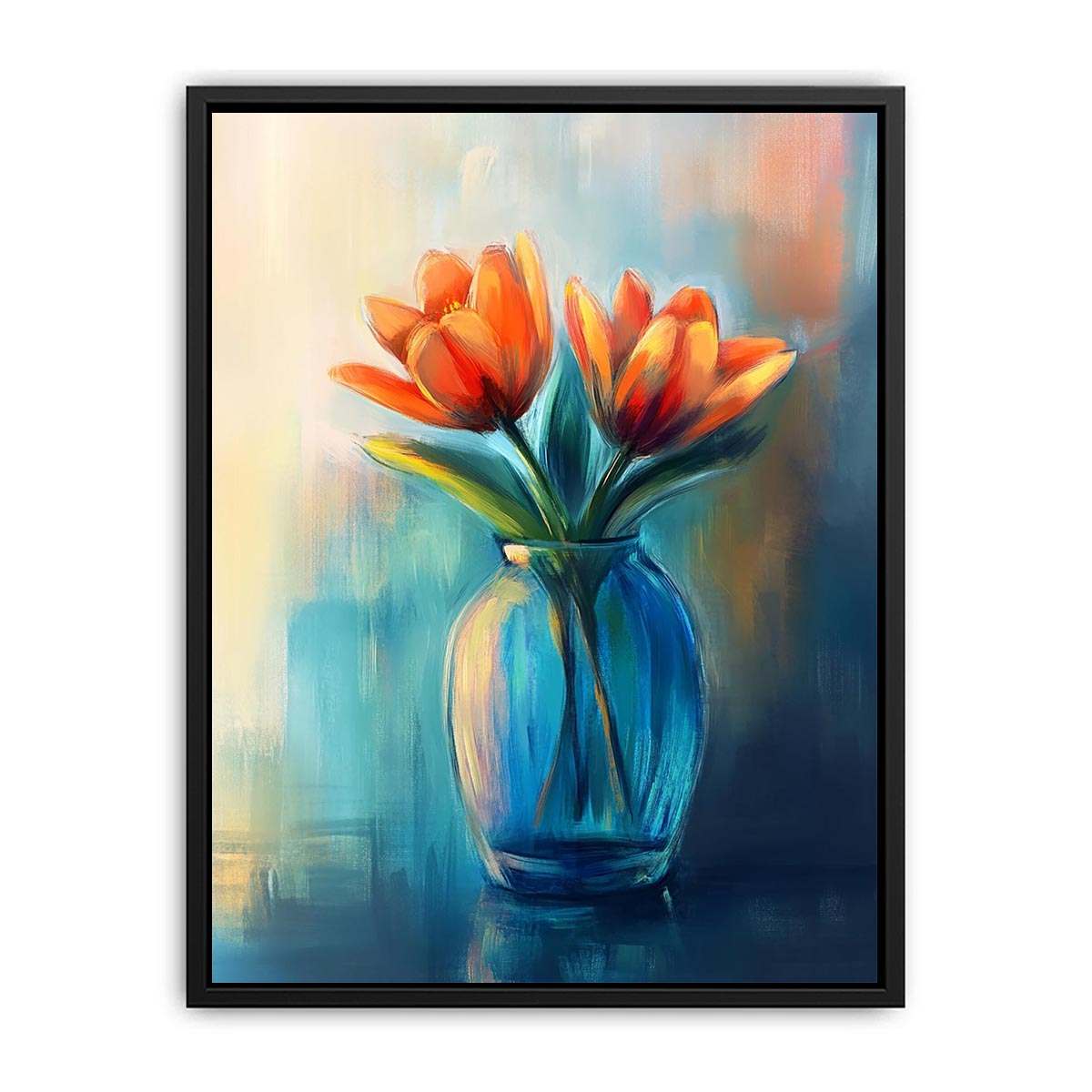 Modern tulip floral painting in vase