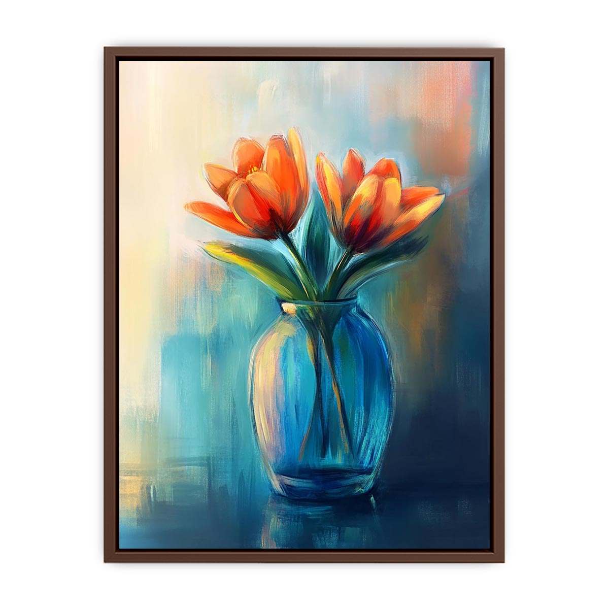 Modern tulip floral painting in vase