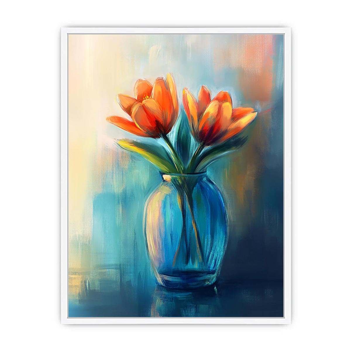 Modern tulip floral painting in vase