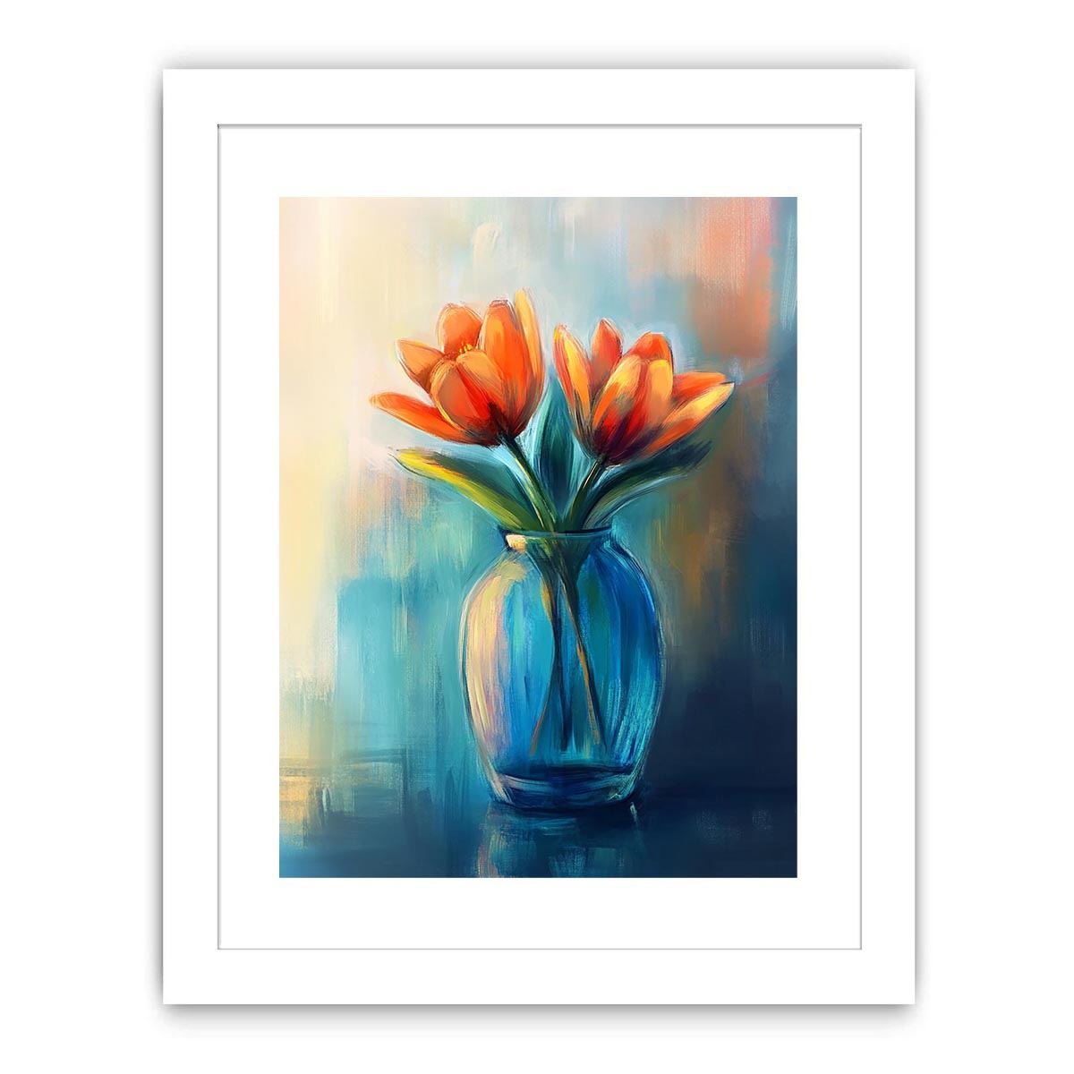 Modern tulip floral painting in vase