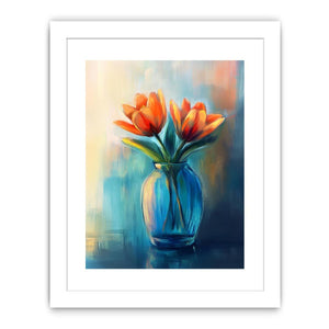 Modern tulip floral painting in vase