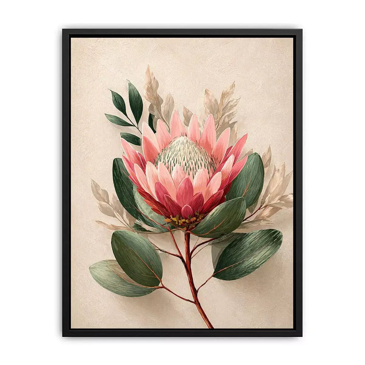 Minimalist Botanical Flower Soft Blush Petals – Floral Canvas Print Canvas