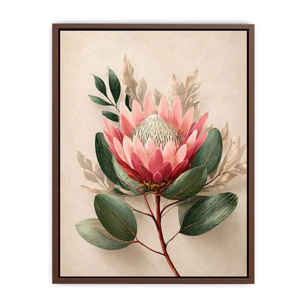 Minimalist Botanical Flower Soft Blush Petals – Floral Canvas Print Canvas