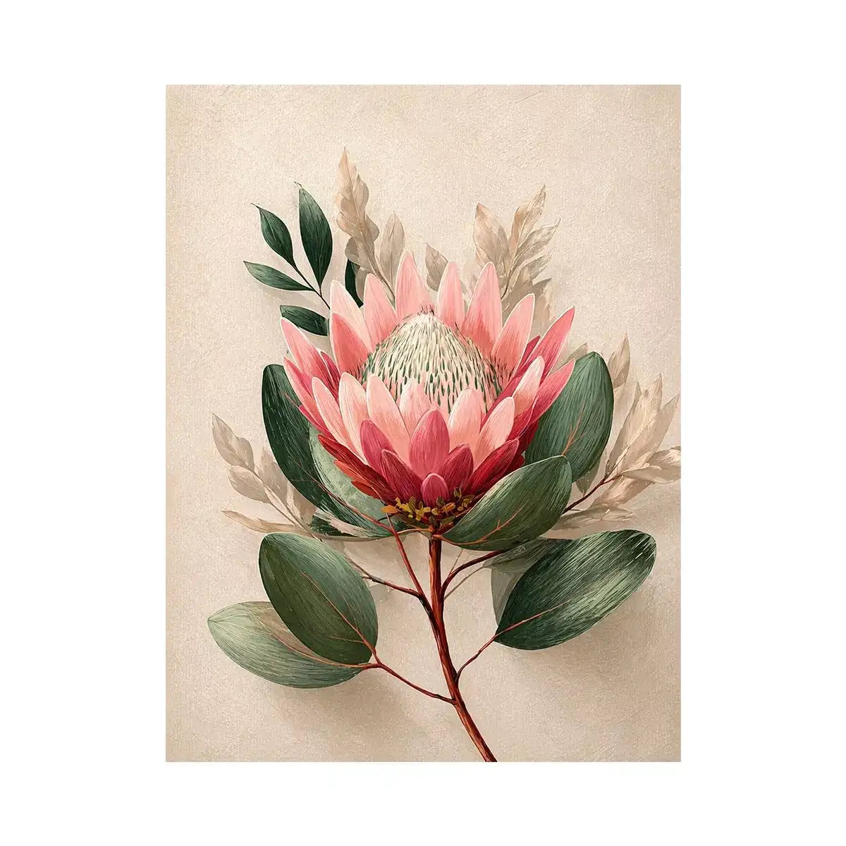 Minimalist Botanical Flower Soft Blush Petals – Floral Canvas Print Canvas