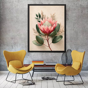 Minimalist Botanical Flower Soft Blush Petals – Floral Canvas Print Canvas