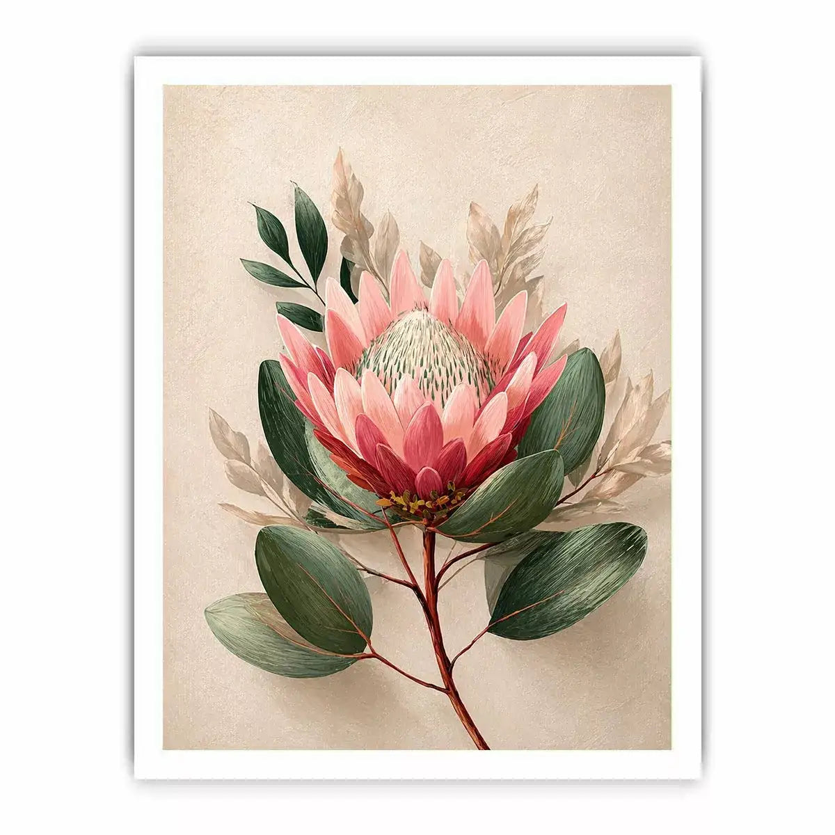 Minimalist Botanical Flower Soft Blush Petals – Floral Canvas Print Canvas