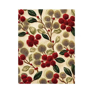 botanical floral pattern Canvas Print, red flower luxury canvas, vintage floral print design, elegant botanical decor artwork