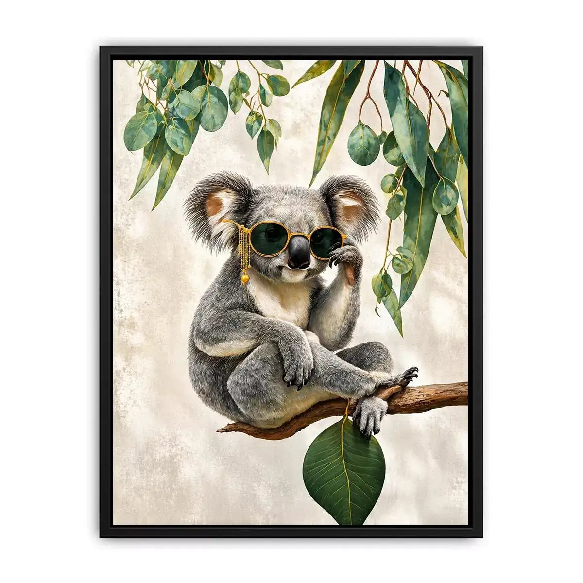 koala Canvas Print canvas, stylish animal portrait artwork, eucalyptus koala painting, modern wildlife decor
