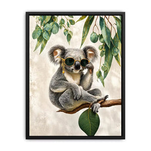 koala Canvas Print canvas, stylish animal portrait artwork, eucalyptus koala painting, modern wildlife decor