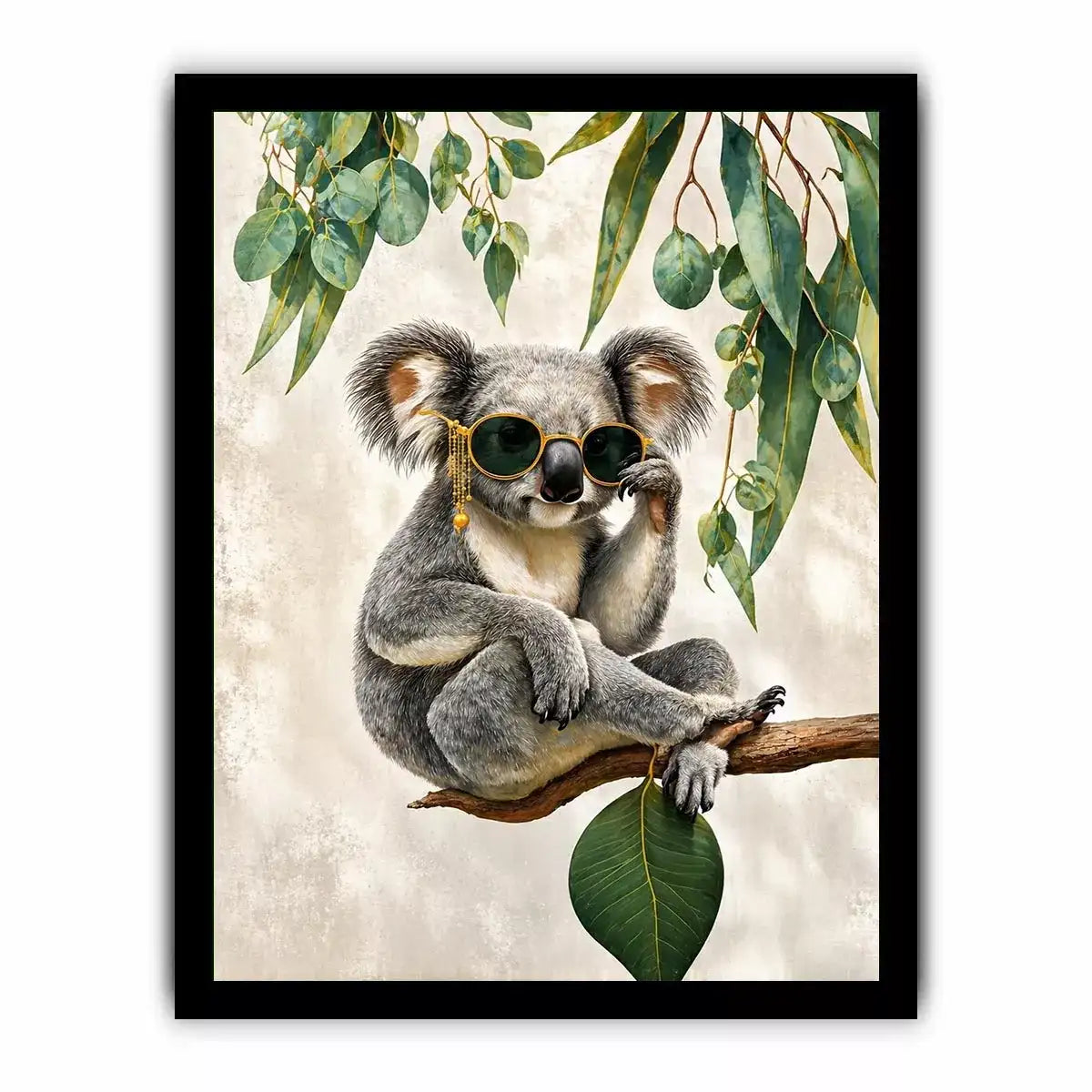 koala Canvas Print canvas, stylish animal portrait artwork, eucalyptus koala painting, modern wildlife decor