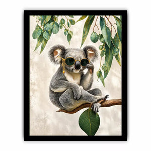 koala Canvas Print canvas, stylish animal portrait artwork, eucalyptus koala painting, modern wildlife decor