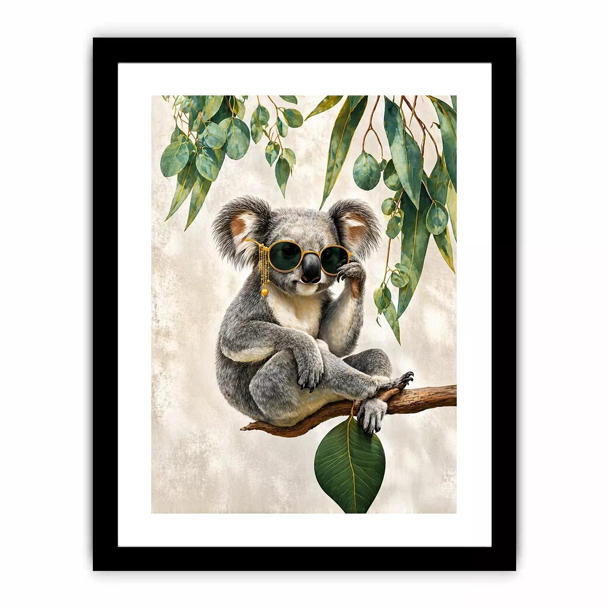koala Canvas Print canvas, stylish animal portrait artwork, eucalyptus koala painting, modern wildlife decor