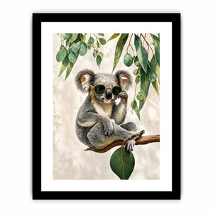 koala Canvas Print canvas, stylish animal portrait artwork, eucalyptus koala painting, modern wildlife decor