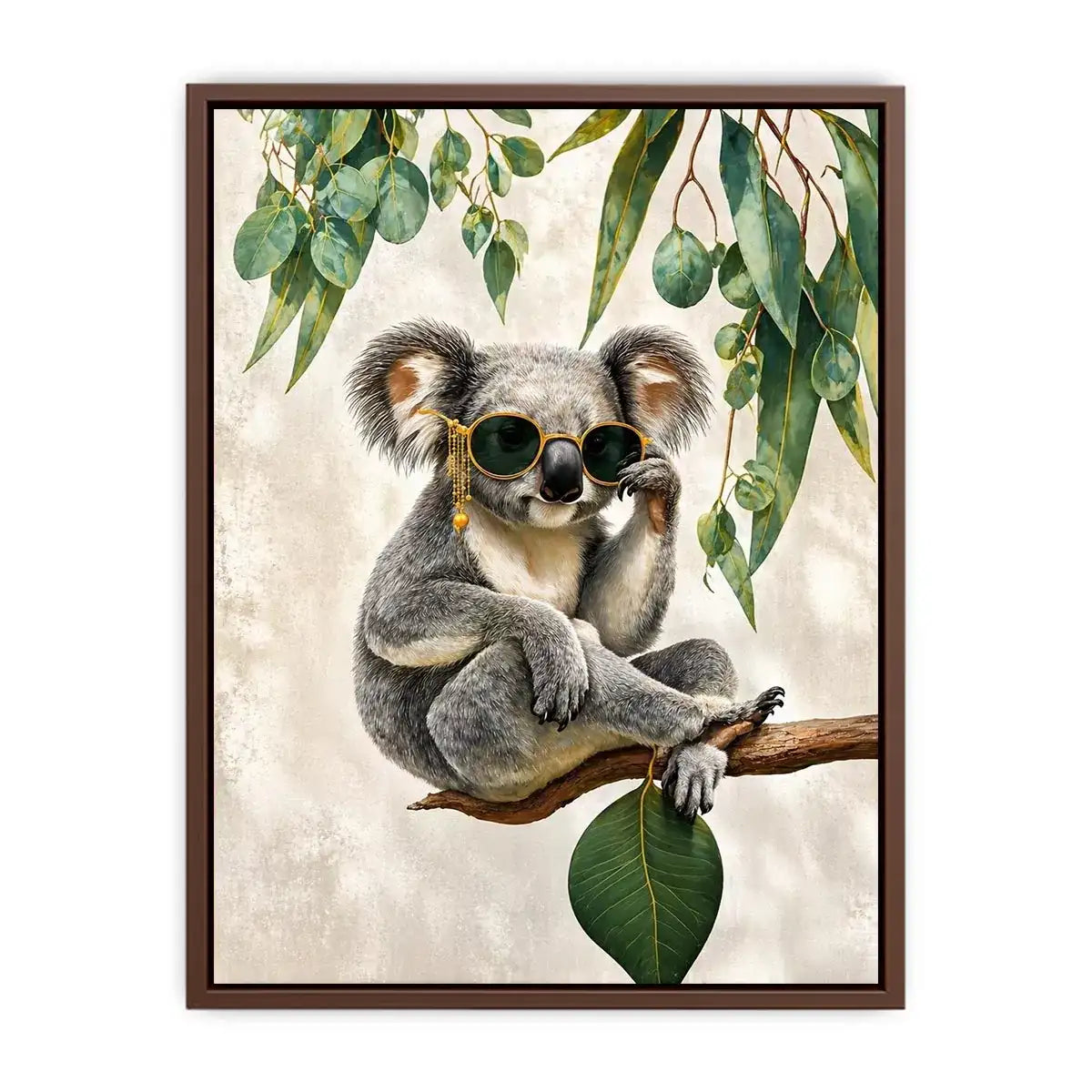 koala Canvas Print canvas, stylish animal portrait artwork, eucalyptus koala painting, modern wildlife decor
