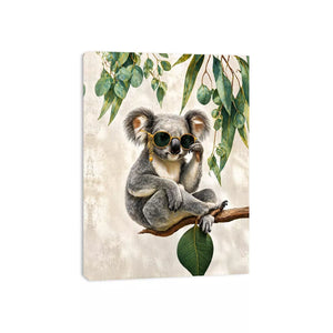 koala Canvas Print canvas, stylish animal portrait artwork, eucalyptus koala painting, modern wildlife decor
