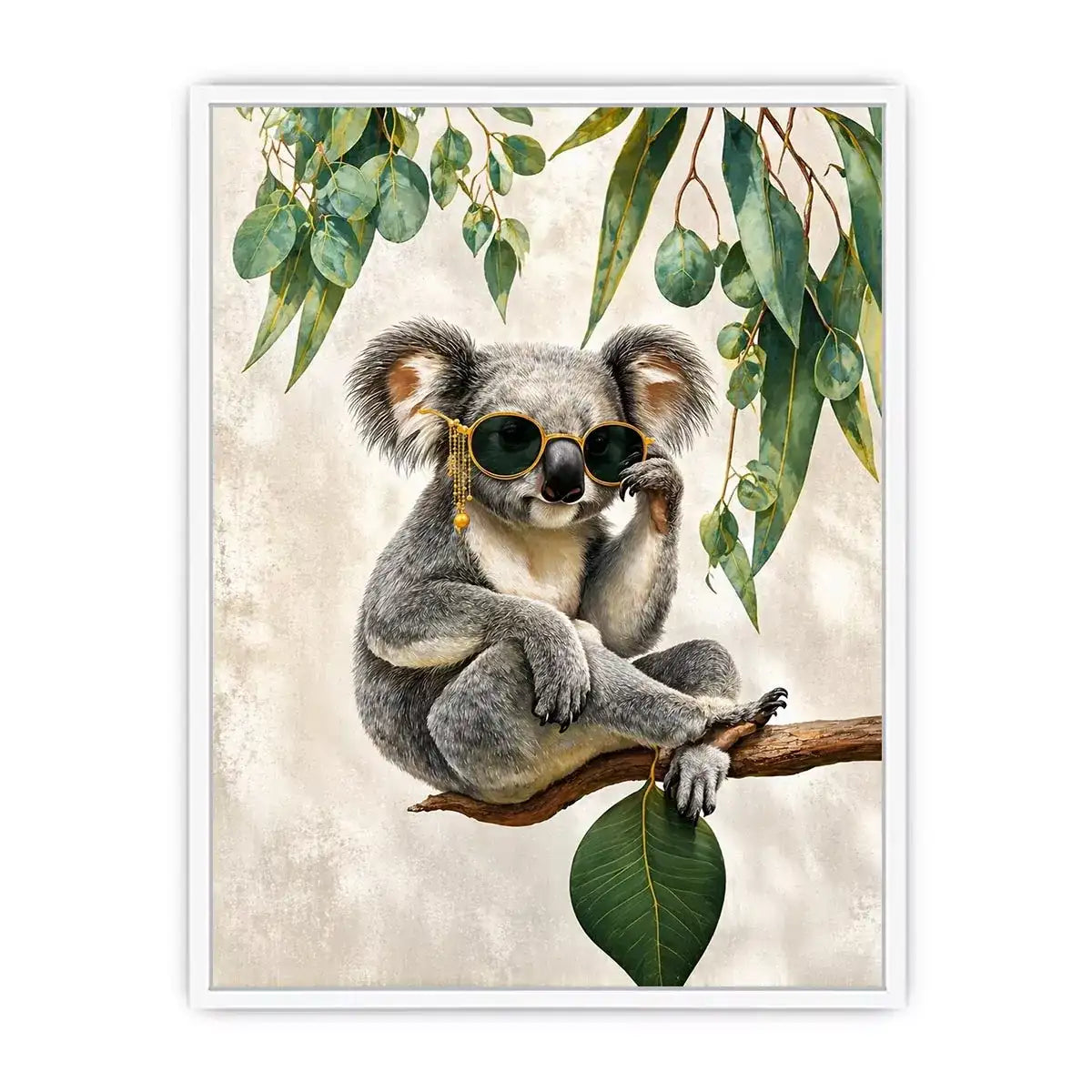 koala Canvas Print canvas, stylish animal portrait artwork, eucalyptus koala painting, modern wildlife decor