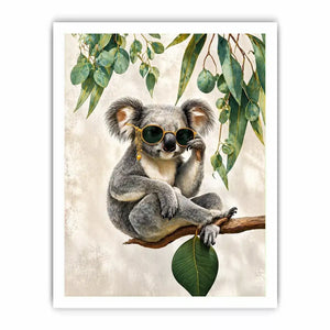 koala Canvas Print canvas, stylish animal portrait artwork, eucalyptus koala painting, modern wildlife decor