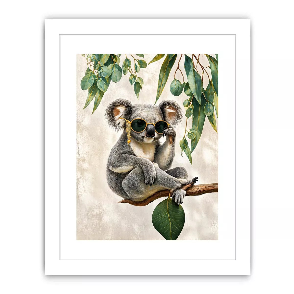 koala Canvas Print canvas, stylish animal portrait artwork, eucalyptus koala painting, modern wildlife decor