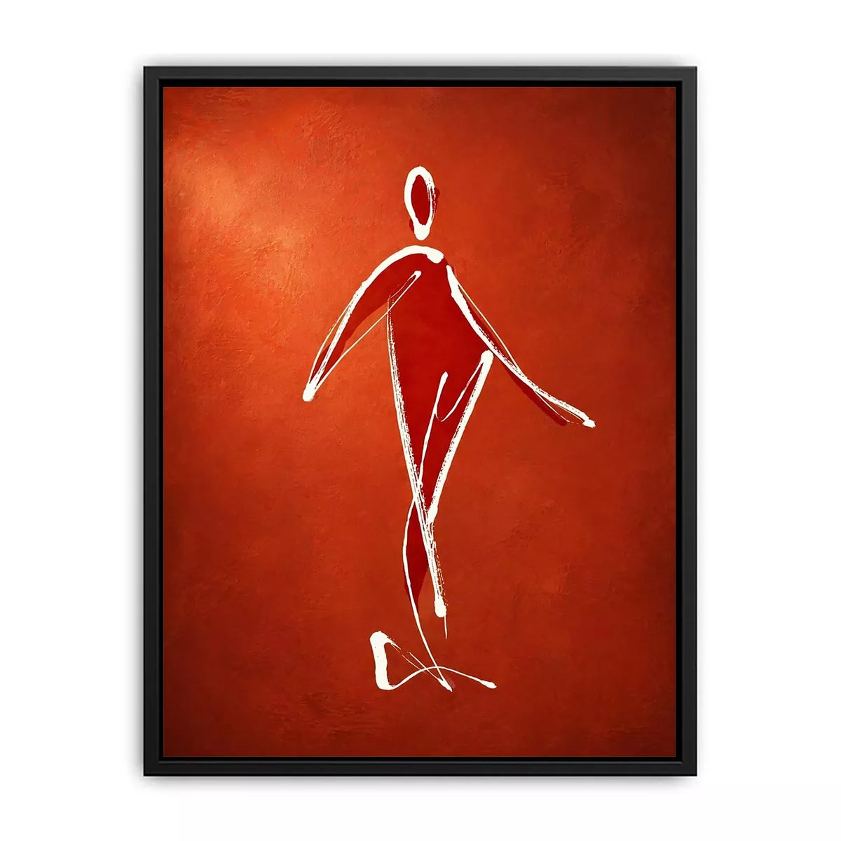 minimalist woman line art, abstract figure Canvas Print, modern red Canvas Print, simple line drawing decor