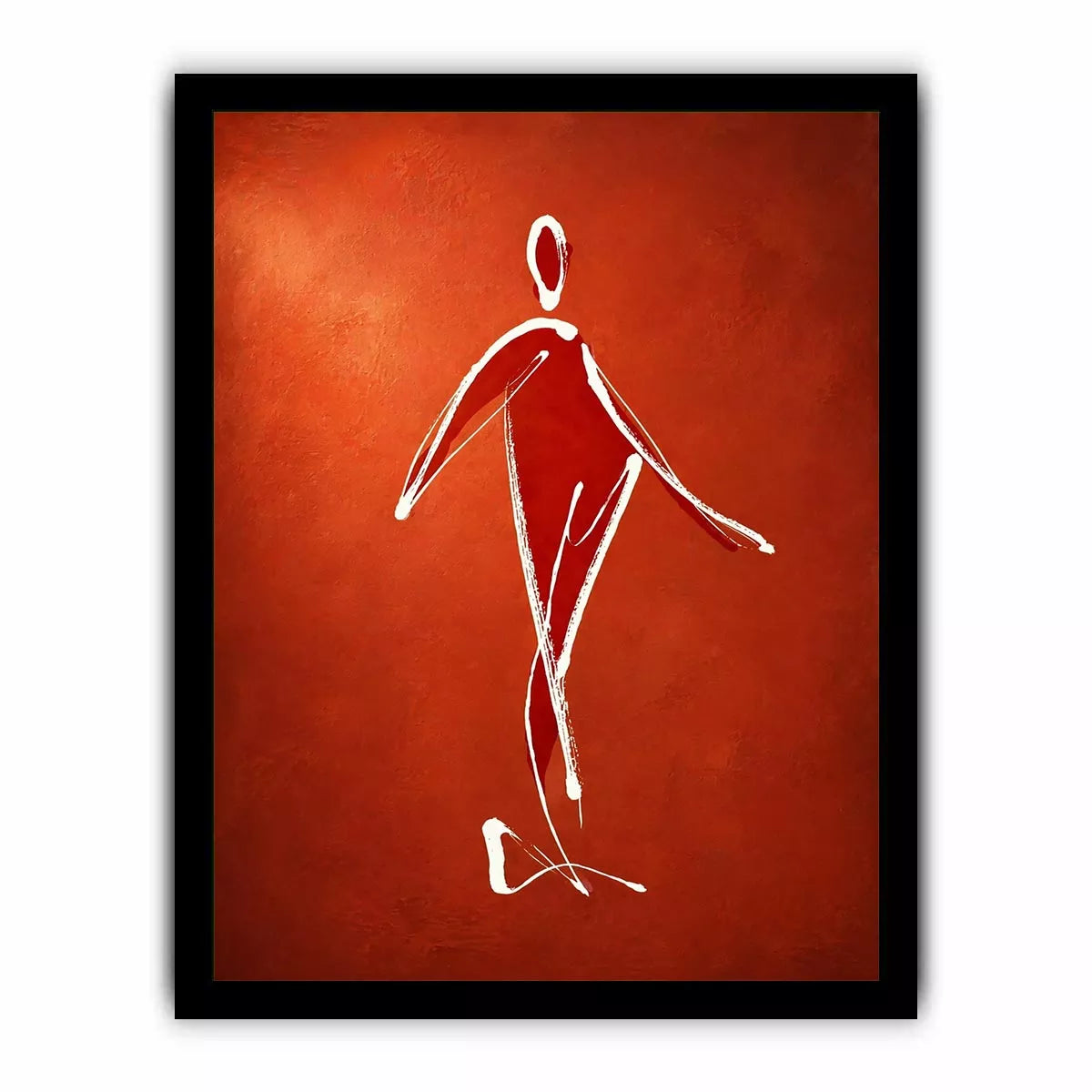 minimalist woman line art, abstract figure Canvas Print, modern red Canvas Print, simple line drawing decor