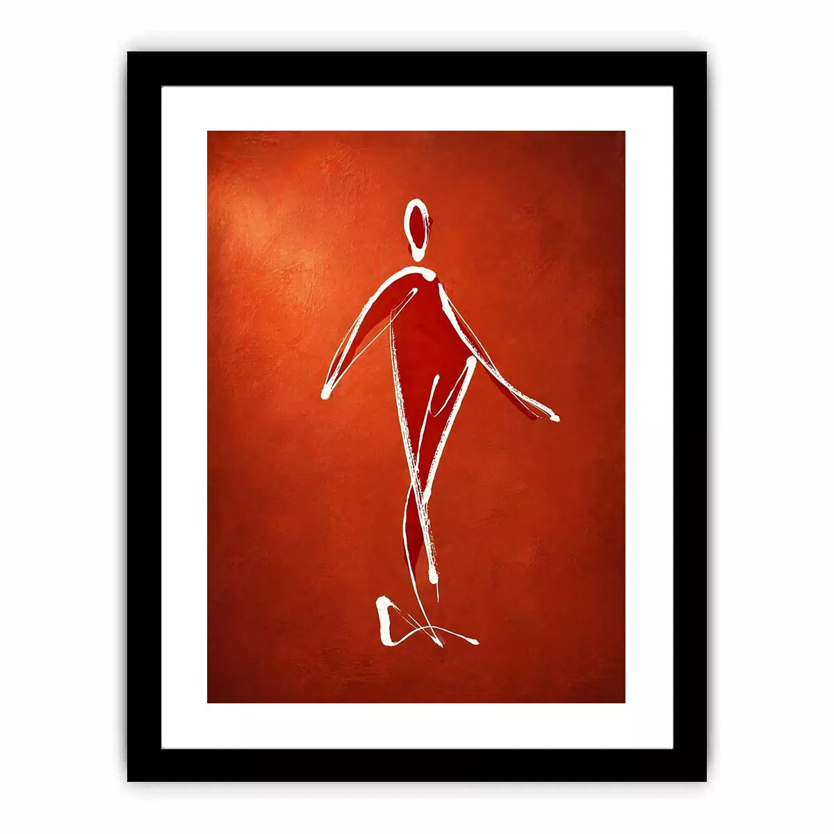 minimalist woman line art, abstract figure Canvas Print, modern red Canvas Print, simple line drawing decor