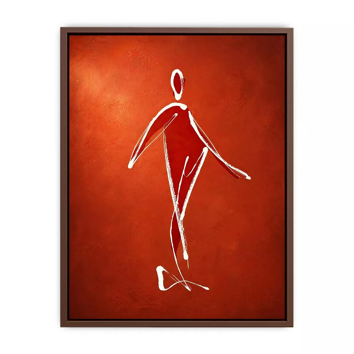 minimalist woman line art, abstract figure Canvas Print, modern red Canvas Print, simple line drawing decor
