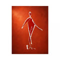 minimalist woman line art, abstract figure Canvas Print, modern red Canvas Print, simple line drawing decor