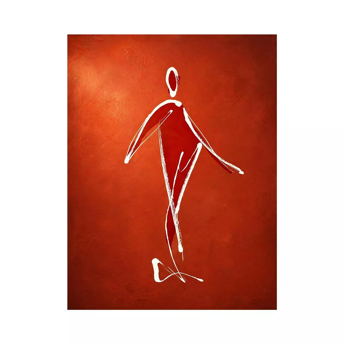minimalist woman line art, abstract figure Canvas Print, modern red Canvas Print, simple line drawing decor