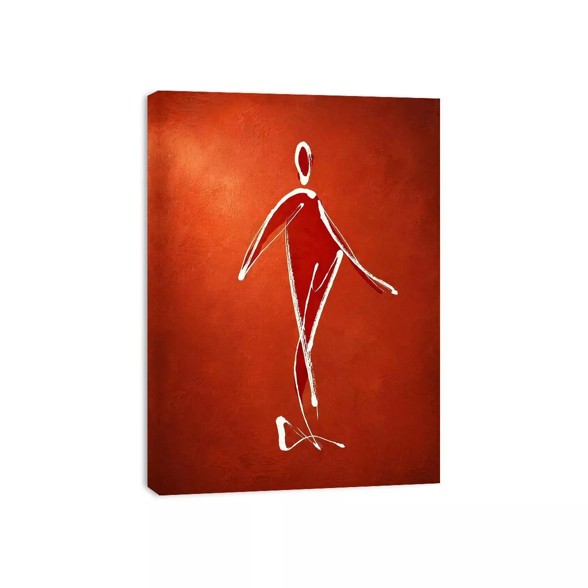 minimalist woman line art, abstract figure Canvas Print, modern red Canvas Print, simple line drawing decor