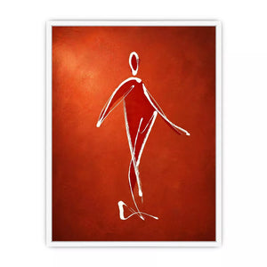 minimalist woman line art, abstract figure Canvas Print, modern red Canvas Print, simple line drawing decor