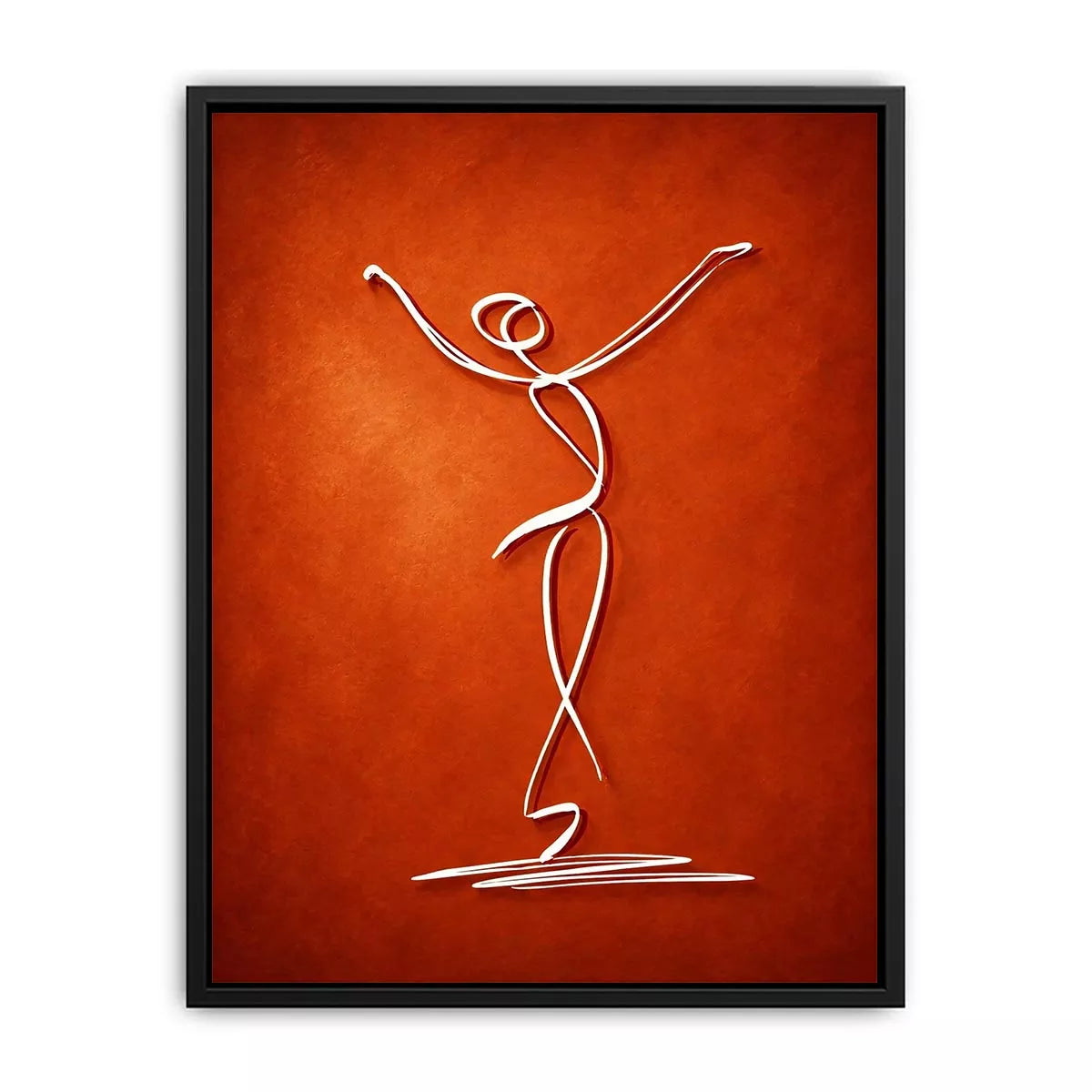 minimalist dancing figure art, abstract line art canvas, modern red Canvas Print, expressive figure drawing decor