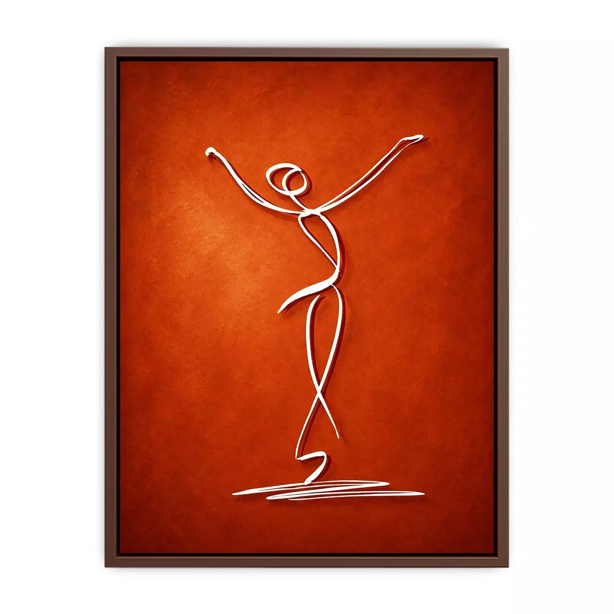 minimalist dancing figure art, abstract line art canvas, modern red Canvas Print, expressive figure drawing decor