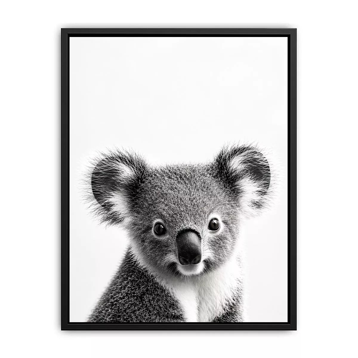koala black white Canvas Print, minimalist animal portrait canvas, cute koala print, modern wildlife decor