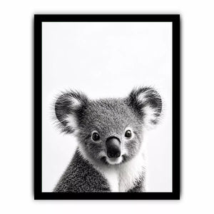 koala black white Canvas Print, minimalist animal portrait canvas, cute koala print, modern wildlife decor